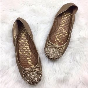 {sam edelman} gold spiked flats ‘Beatrix’